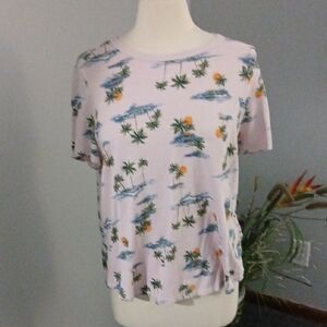 Old Navy Palm Tree Print Short Sleeve Tee